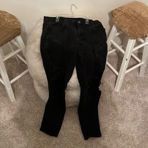 Black ripped biker jeans